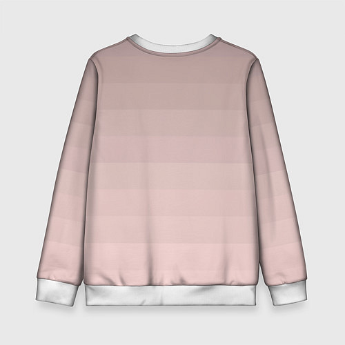 Детский свитшот Монохромный полосатый розовато-бежевый / 3D-Белый – фото 2