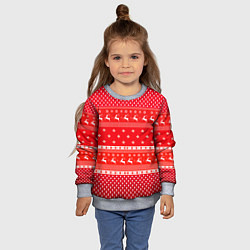 Свитшот детский Праздничный красный свитер, цвет: 3D-меланж — фото 2