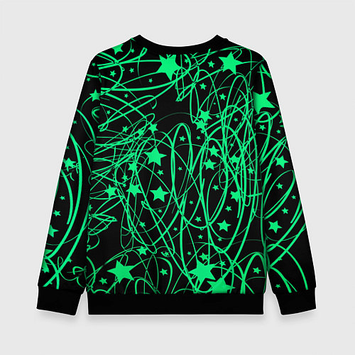 Детский свитшот Новогодняя Ёлка серпантин / 3D-Черный – фото 2