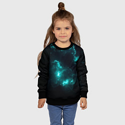 Свитшот детский Сияющая галактика, цвет: 3D-черный — фото 2
