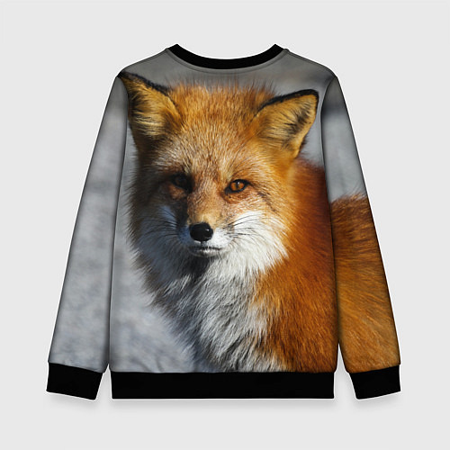 Детский свитшот Лиc / 3D-Черный – фото 2