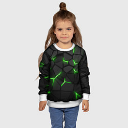 Свитшот детский Green neon steel, цвет: 3D-белый — фото 2