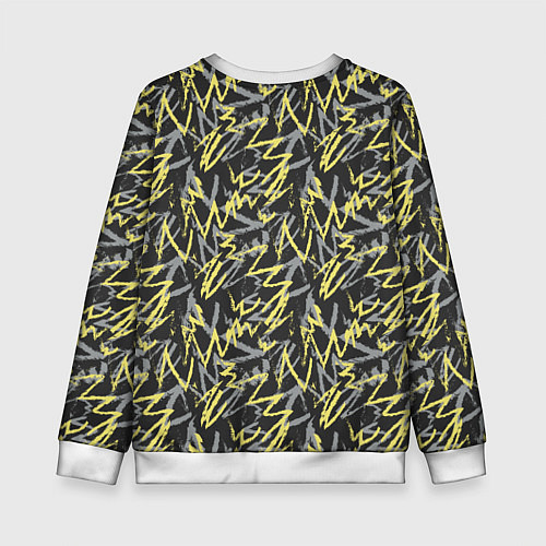 Детский свитшот Кривые линии гранж / 3D-Белый – фото 2