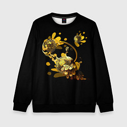 Свитшот детский Золотой мир павлина, цвет: 3D-черный
