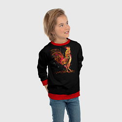 Свитшот детский Огненный петух, цвет: 3D-красный — фото 2