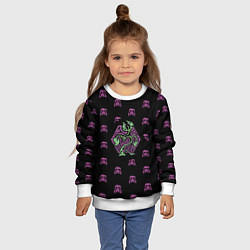 Свитшот детский Ядовитое растение с черепочками, цвет: 3D-белый — фото 2