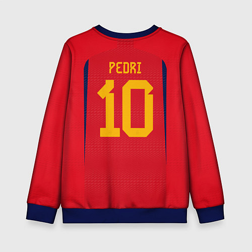 Детский свитшот Педри ЧМ 2022 сборная Испании / 3D-Синий – фото 2