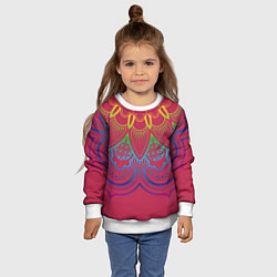 Свитшот детский Viva magenta mandala, цвет: 3D-белый — фото 2