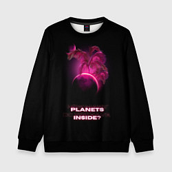 Свитшот детский Как много планет внутри тебя, цвет: 3D-черный