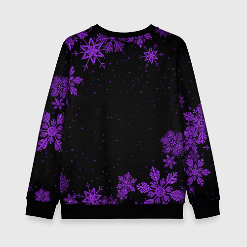 Детский свитшот Новогодняя Валентина на темном фоне / 3D-Черный – фото 2