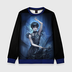 Свитшот детский Уэнсдэй Аддамс: Танец, цвет: 3D-синий