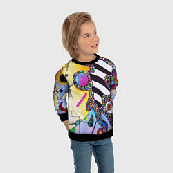 Свитшот детский Василий Кандинский Абстрактная композиция, цвет: 3D-черный — фото 2