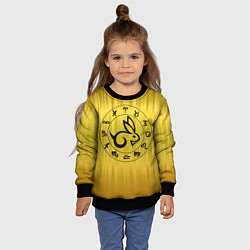 Свитшот детский Черный кролик и знаки зодиака, цвет: 3D-черный — фото 2