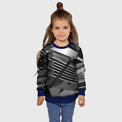 Свитшот детский Жёсткий абстрактный серый и тёмно-серый металл, цвет: 3D-синий — фото 2