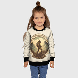 Свитшот детский Первопроходец в винтажном стиле, цвет: 3D-черный — фото 2