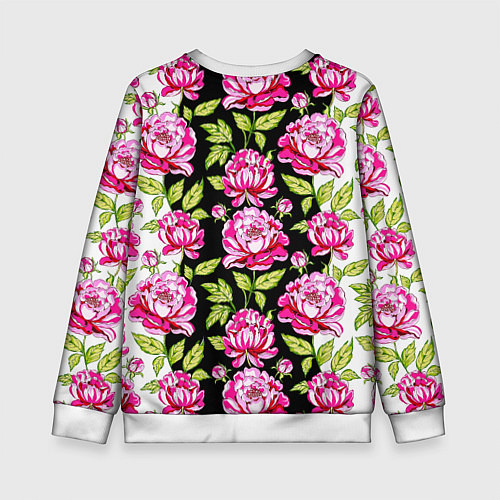 Детский свитшот Дарья в цветах / 3D-Белый – фото 2