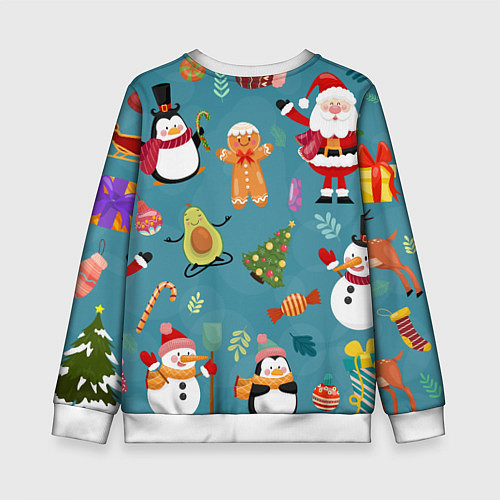 Детский свитшот Новогодний авокадо / 3D-Белый – фото 2
