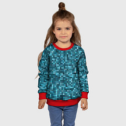 Свитшот детский Блеск пайеток изумрудных бирюзовых, цвет: 3D-красный — фото 2