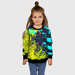 Свитшот детский Гоночный флаг и зеленая краска, цвет: 3D-черный — фото 2