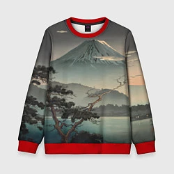 Свитшот детский Великий вулкан Фудзияма, цвет: 3D-красный