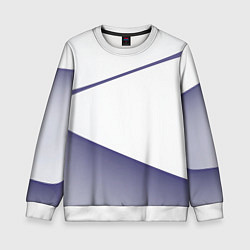 Свитшот детский Абстрактный белый и фиолетовый паттерн, цвет: 3D-белый