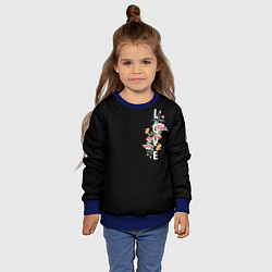 Свитшот детский Love bloom flowers, цвет: 3D-синий — фото 2