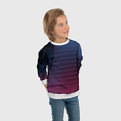 Свитшот детский Абсрактная лестничная тёмно-синяя текстура, цвет: 3D-белый — фото 2