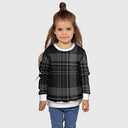 Свитшот детский Темная клетка, цвет: 3D-белый — фото 2