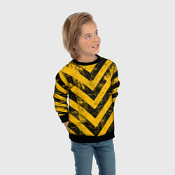 Свитшот детский WARNING - желто-черные полосы, цвет: 3D-черный — фото 2