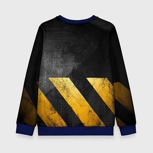 Детский свитшот Желтые предупреждающие полосы / 3D-Синий – фото 2