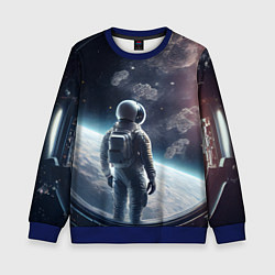 Свитшот детский Одиночество в космосе, цвет: 3D-синий