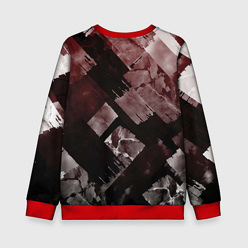 Детский свитшот Красные и чёрные полосы / 3D-Красный – фото 2