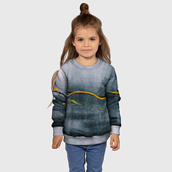 Свитшот детский Серо-светлый абстрактный туман и краски, цвет: 3D-меланж — фото 2