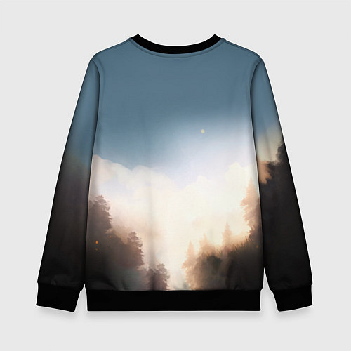 Детский свитшот The Witcher girl art / 3D-Черный – фото 2