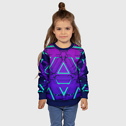 Свитшот детский Cyber armor - neon, цвет: 3D-синий — фото 2