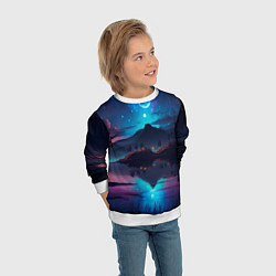 Свитшот детский Ночное небо, пейзаж, цвет: 3D-белый — фото 2