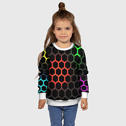 Свитшот детский Gradient hexagon genshin, цвет: 3D-белый — фото 2