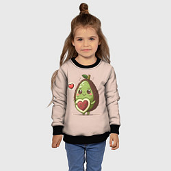 Свитшот детский Влюбленный авокадо - парные, цвет: 3D-черный — фото 2