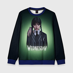 Свитшот детский Wednesday green, цвет: 3D-синий