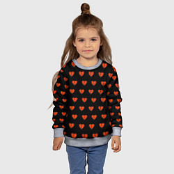 Свитшот детский Разбитые сердца на черном фоне, цвет: 3D-меланж — фото 2
