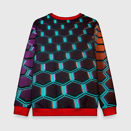 Детский свитшот Неоновая сталь бронированная / 3D-Красный – фото 2