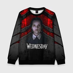 Свитшот детский Wedneday black and red, цвет: 3D-черный