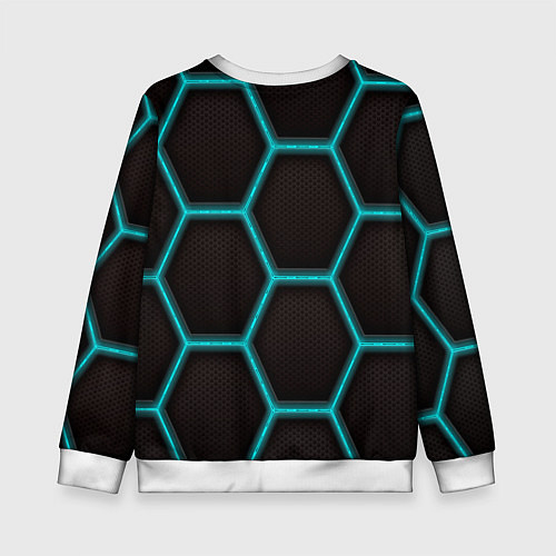Детский свитшот Стальная броня соты / 3D-Белый – фото 2
