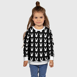 Свитшот детский Bunny pattern black, цвет: 3D-белый — фото 2