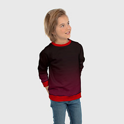 Свитшот детский Темно-малиновый градиент, цвет: 3D-красный — фото 2