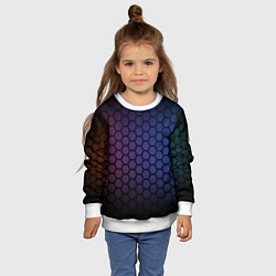 Свитшот детский Abstract hexagon fon, цвет: 3D-белый — фото 2