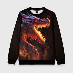 Свитшот детский Огненный дракон, цвет: 3D-черный