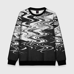 Свитшот детский Чёрная вода паттерн, цвет: 3D-черный