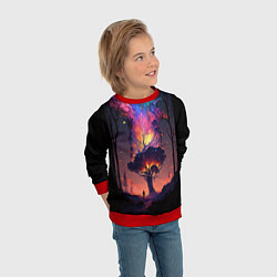 Свитшот детский Огненное дерево в звездном лесу, цвет: 3D-красный — фото 2