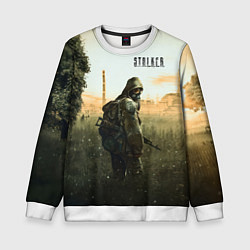 Свитшот детский STALKER Одиночка утром на ЧАЭС, цвет: 3D-белый